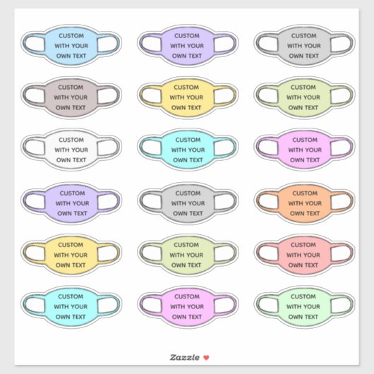 Aangepaste tekst gezichtsmasker gevormd sticker (Vel)