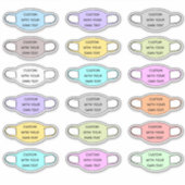 Aangepaste tekst gezichtsmasker gevormd sticker (Voorkant)