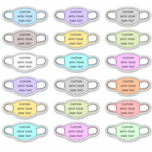 Aangepaste tekst gezichtsmasker gevormd sticker