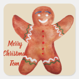 Aangepaste tekst Gingerbread Man Sticker