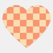 Aangepaste tekst Gingham patroon Hart Sticker (Voorkant)