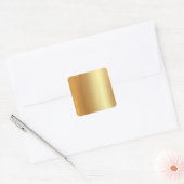 Aangepaste tekst Glamour Faux Gold Blank Sjabloon Vierkante Sticker (Envelop)