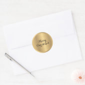 Aangepaste tekst Glamour Nep Goud Vrolijk Kerstfee Ronde Sticker (Envelop)