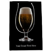 Aangepaste tekst Glas bier Medium Cadeauzakje (Voorkant)