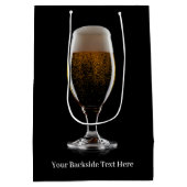 Aangepaste tekst Glas bier Medium Cadeauzakje (Achterkant)