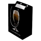 Aangepaste tekst Glas bier Medium Cadeauzakje (Achterkant Gekanteld)
