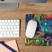 Aangepaste tekst Glowing Psychedelische Paddenstoe Muismat