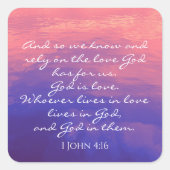Aangepaste tekst God is liefde Natuur Foto Christe Vierkante Sticker (Voorkant)