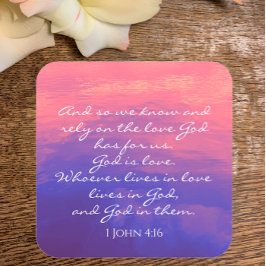 Aangepaste tekst God is liefde Natuur Foto Christe Vierkante Sticker