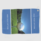 Aangepaste tekst Golf Drive Blue Golf Towel Golfhanddoek (Horizontaal)