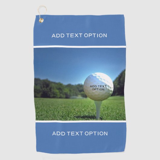 Aangepaste tekst Golf Drive Blue Golf Towel Golfhanddoek (Voorkant)