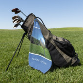 Aangepaste tekst Golf Drive Blue Golf Towel Golfhanddoek (Groen)