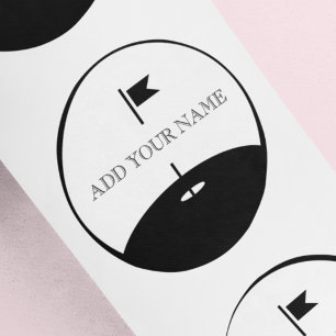 Aangepaste tekst golf ronde sticker