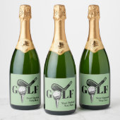 Aangepaste tekst golf sparkling wijnetiket (Flessen)