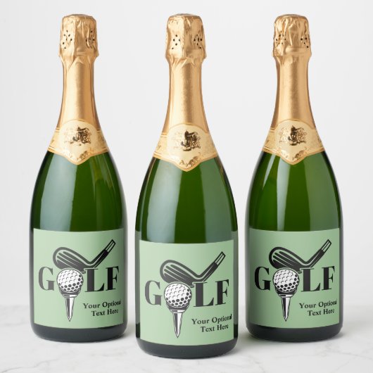 Aangepaste tekst golf sparkling wijnetiket (Flessen)