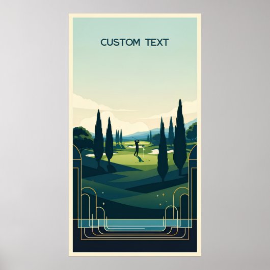 Aangepaste tekst Golfer Gift Poster (Voorkant)