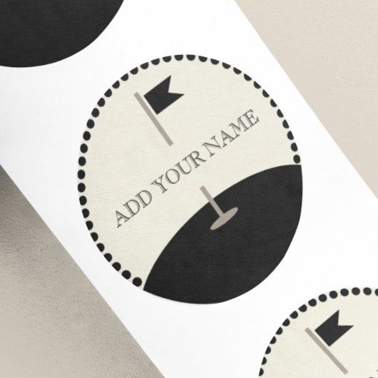 Aangepaste tekst golfvlag ronde sticker