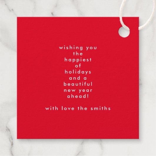 Aangepaste Tekst Goud Rood Vrolijk kerstfeest Bedankjes Labels (Achterkant)