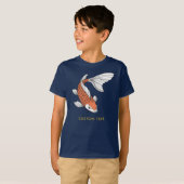 Aangepaste tekst & gouden vis markering marine jon t-shirt (Voorkant volledig)