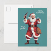 Aangepaste tekst Grappig Drink Kerstman Feestdagenkaart (Voorkant / Achterkant)