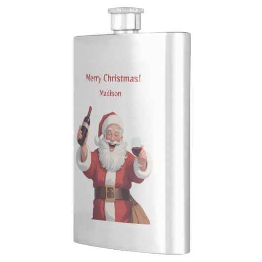 Aangepaste tekst Grappig Drink Kerstman Flacon (Links)
