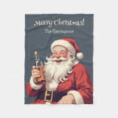 Aangepaste tekst Grappig Drink Kerstman Fleece Deken (Voorkant)