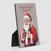 Aangepaste tekst Grappig Drink Kerstman Fotoplaat (Zijkant)