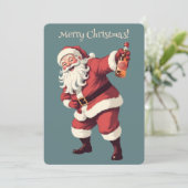 Aangepaste tekst Grappig Drink Kerstman Kaart (Staand voorkant)