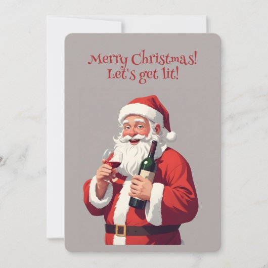 Aangepaste tekst Grappig Drink Kerstman Kaart (Voorkant)