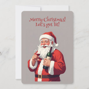 Aangepaste tekst Grappig Drink Kerstman Kaart