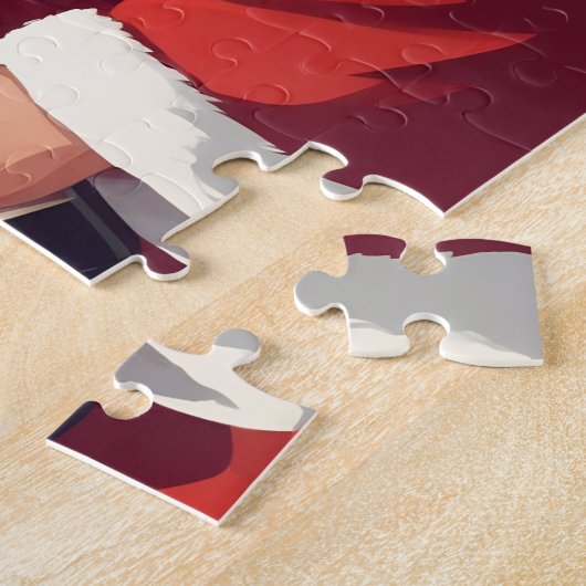 Aangepaste tekst Grappig Drink Kerstman Legpuzzel (Zijkant)