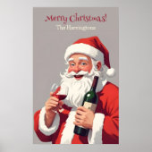 Aangepaste tekst Grappig Drink Kerstman Poster (Voorkant)