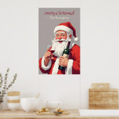 Aangepaste tekst Grappig Drink Kerstman Poster (Keuken)