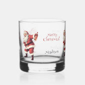 Aangepaste tekst Grappig Drink Kerstman Whisky Glas (Links)