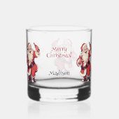Aangepaste tekst Grappig Drink Kerstman Whisky Glas (Voorkant)