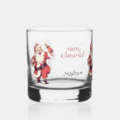 Aangepaste tekst Grappig Drink Kerstman Whisky Glas (Links)