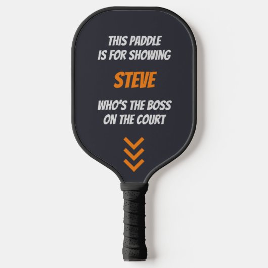 Aangepaste tekst Grappig gepersonaliseerd zwart Pickleball Paddle (Voorkant)