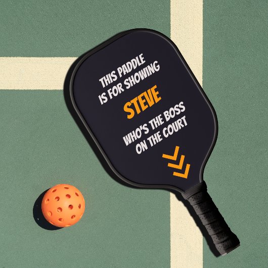 Aangepaste tekst Grappig gepersonaliseerd zwart Pickleball Paddle