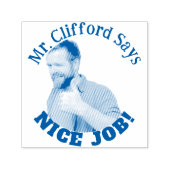 Aangepaste tekst Grappig Gezicht Foto Leraren Stem Zelfinktende Stempel (Design)