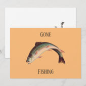 Aangepaste tekst Grappige forel is gaan vissen Feestdagenkaart (Voorkant / Achterkant)