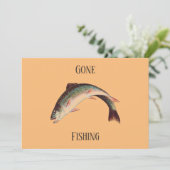 Aangepaste tekst Grappige forel is gaan vissen Feestdagenkaart (Staand voorkant)