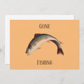 Aangepaste tekst Grappige forel weg vissen Feestdagenkaart (Voorkant / Achterkant)