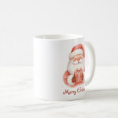 Aangepaste tekst grappige kerstman met cadeau koffiemok (Voorkant rechts)