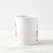 Aangepaste tekst grappige kerstman met cadeau koffiemok (Center)