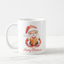 Aangepaste tekst Grappige kerstman met cadeau