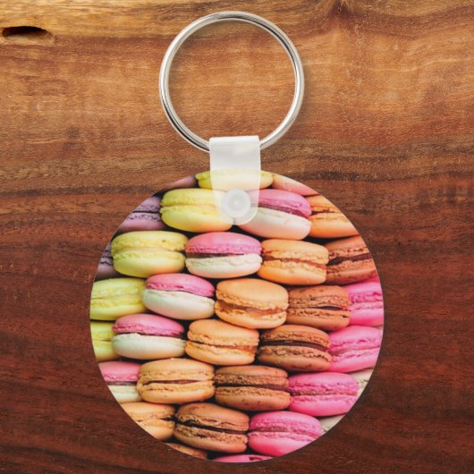 Aangepaste tekst Grappige Macaroons Sleutelhanger (Achterkant)