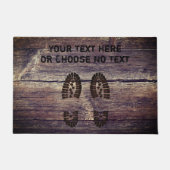 Aangepaste tekst/grappige modderschoenen afdrukken deurmat (Voorkant)