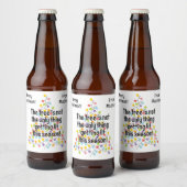 Aangepaste tekst Grappige verlichte kerstboom Bier Etiket (Flessen)