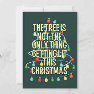 Aangepaste tekst Grappige verlichte kerstboom Feestdagenkaart