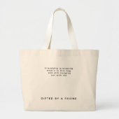 Aangepaste tekst Grappige vriendschap - Geschreven Grote Tote Bag (Voorkant)